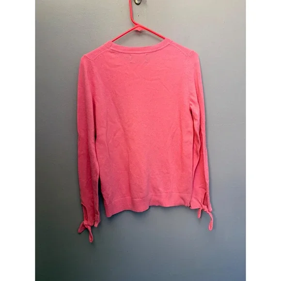 Banana Republic Italian Yarn Filpucci Pink Crewneck Sweater Tie Wool Cashmere S - Picture 4 of 4